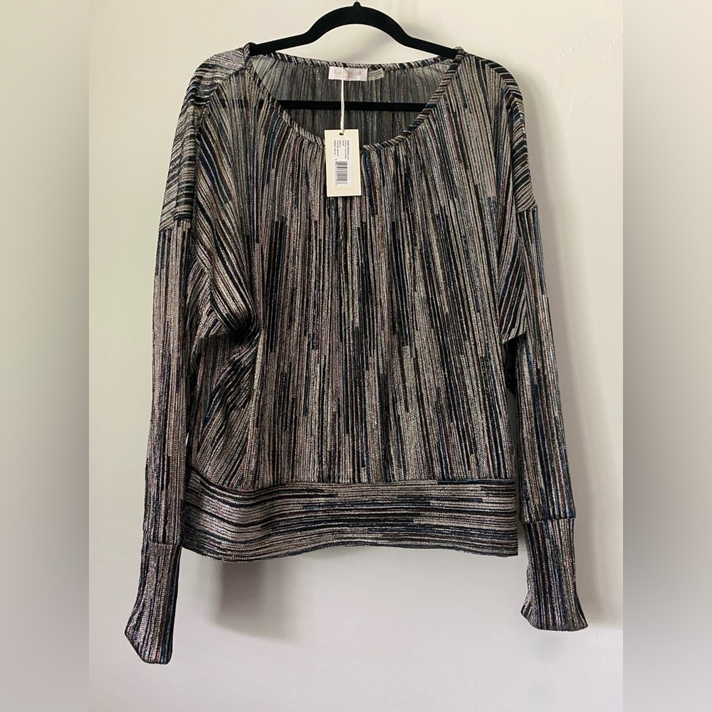 NWT Ramy Brook Dori Metallic top size Large
